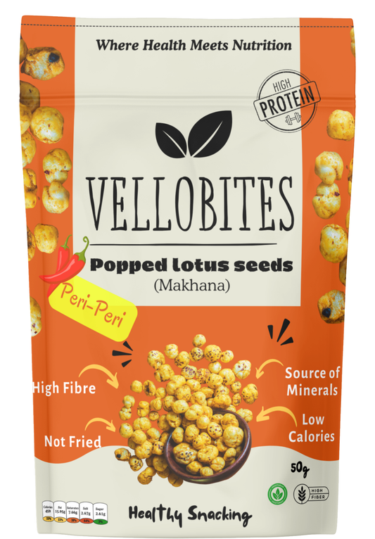 Vellobites Popped lotus seeds Peri-Peri 50g
